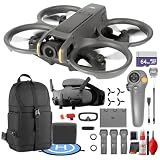 DJI Avata 2 Drone with Goggles 3 and 3-Battery Fly More Combo, Portable FPV Drone for Adventure, Travel, and Content Creation (CP.FP.00000151.02) + 64GB Card + Sling Backpack + More (22pc Bundle)