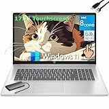 HP Laptop Computer 17 inch Touchscreen, Intel 8-Core Processor, 8GB DDR4 RAM, 750GB Storage (512GB SSD + 256GB Docking Station), WiFi 6, Bluetooth 5.4, HDMI, Webcam, Windows 11 for Home Student