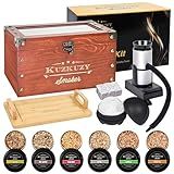 Cocktail Smoker Kit - Whiskey Smoker Kit with Smoking Gun, Smoker Box, 6 Flavors Wood Chips with Whiskey Stones & Ice Mold - Bourbon Old Fashioned Smoker Kit, Gifts for Men, Dad (Torch Not Required)