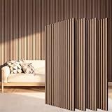 TONOR Wood Wall Panels for Wall, 4 Pack 47.2" x 23.6"(31ft²) Acoustic Wall Panels, Wood Slat Acoustic Panels for Noise Cancelling and Decoration, Living Room, Bedroom, Office, Walnut