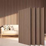 TONOR Wood Slatwall Panels, 4 Pack 47.2" x 23.6"/ 120 x60cm(31ft²) Acoustic Wall Panels, Wood Slat Acoustic Panels for Noise Cancelling and Home Decor, Living Room, Bedroom, Office, Room Decor, Walnut