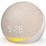Sound Machine Alarm Clock for Bedroom: 25 Natural Sleep Sounds - White Noise Machine for Adults Kids Baby - Gentle Wake Up Alarm with Bluetooth Speaker - Putty