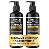 Minoxidil Shampoo and Conditioner Set for Hair Growth – DHT Blocker Shampoo Conditioner Enriched with Biotin, Saw Palmetto & Ginger – Supports Thicker, Fuller Hair, Scalp Care Formula For Men Women