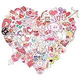 Valentines Stickers, Love Stickers, 100 PCS Holographic Valentine's Day Sticker, Pink Heart Decal Bulk, Waterproof Vinyl Sticker for Waterbottle, Scrapbooking, Envelope Card Mailbox Classroom Gift