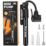 Aluminum Alloy Mini Bike Pump - Portable Lightweight Cycle Pump for Presta & Schrader Valve, Fast Tyre Inflation for Mountain & Road Bike (Black)