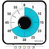 Secura 60-Minute Visual Countdown Timer, 7.5-Inch Oversize Classroom Visual Timer for Kids and Adults, Durable Mechanical Kitchen Timer Clock with Magnetic Backing (Blue)