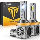Termitor Upgraded H11/H9 Light Bulbs, 60,000LM Ulter Brightness, 6500K White H11/H8/H16 Fog Light Bulbs Real 1:1 Halogen Mini Size, 70000+ Hours Lifespan, CANBUS Ready, Plug N Play, Pack of 2