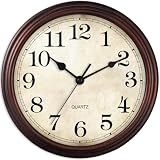HYLANDA Wall Clock 9 Inch Vintage Decorative Battery Operated Silent Bronze