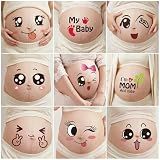 9 Sheets Pregnant Belly Stickers, Funny Maternity Photo Props for Mom-to-Be