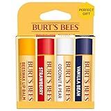 Burt's Bees Lip Balm, Beeswax, Strawberry, Coconut and Pear, and Vanilla Bean Pack, With Responsibly Sourced Beeswax, Tint-Free, Natural Lip Treatment, 4 Tubes, 0.15 oz.