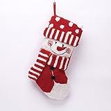 Glitzhome 20" Handmade Hooked 3D Snowman Christmas Stocking