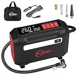 ROCGORLD R8 Tire Inflator Portable Air Compressor, DC 12V Air Compressor Portable with Large Dual Digital Screen, 3X Faster Inflation Air Pump for Car, Bike, Ball, Motor