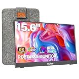 InnoView Portable Monitor 15.6" 1080P for Laptop with Protective Sleeve, Built-in 90° Adjustable Stand USB C HDMI Ultra-Slim Portable Laptop Monitor for MacBook Phone PS Xbox Switch