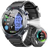Military Smart Watch for Men with Dual-Band GPS, 5ATM Waterproof, 1.43” AMOLED Fitness Watch, Heart Rate Blood Oxygen Sleep Monitor, 160+ Sport, Bluetooth Calling Smartwatch for Hiking Running Outdoor