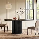 Tribesigns 47.24" Black Round Dining Table for 4-6 People