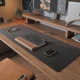 Felt Desk Mat | Computer Mat for Desk(36x12Inches) | Large Felt Mouse Pad and Keyboard Mat | Desk Protector for Office | Dark Gray
