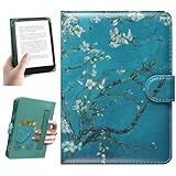 HoYiXi Universal Case for 6.8-7'' Kindle eReader Compatible with Paperwhite/Pocketbook and Tolino/Kobo Clara 2E/Kobo Clara HD,6.8" -7'' eReader Protective Cover with Built-in Card Slot,Flower