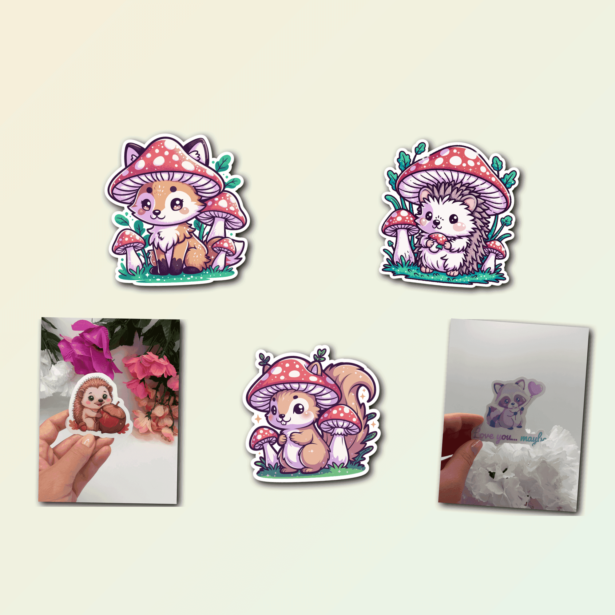5 Woodland Kawaii Sticker Pack
