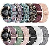 Easuny 12 Pack Stretchy Bands for Samsung Galaxy Watch 7 Band 6 5 4 Active 2 FE 40mm 44mm/Watch 6/4 Classic/5 Pro, Garmin Vivoactive 6/5/3/Forerunner 55/165, 20mm Elastic Watch Strap for Garmin Women