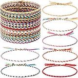 Hicarer 28 Pieces Woven Wrap Friendship Bracelets Women Handmade Adjustable