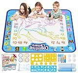 Jasonwell Aqua Water Doodle Mat 40 X 32 Inches Large Magic Drawing Doodling Mat Coloring Mat Educational Toys Christmas Birthday Gifts for Kids Toddler Boys Girls Age 2 3 4 5 6 7 8 Year Old (Alphabet)
