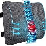 Lumbar Support Pillow for Office Chair, Back Support, Memory Foam, Grey