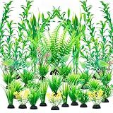 Ameliade Aquarium Artificial Plastic Plants Large Fish Tank Decor, 26PCS