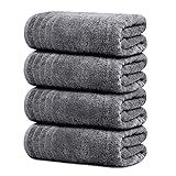 Tens Towels Pack of 4 Extra Large Bath Towels 30 x 60 Inches, 100% Cotton, Larger & Lighter Weight, Quicker to Dry, Super Soft and Absorbent, Perfect for Bathroom, Dark Grey