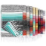 Peryiter 9 Pcs Mexican Yoga Blanket Striped Falsa, 45x70,Bright Colors