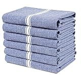 Lane Linen Kitchen Towel Set, 6 Pack 100% Cotton Hand Towels For Kitchen, Dish Towels For Drying Dishes, Lint Free, 14"x25", Good For Cleaning Windows, Ceramic Surface, Glass Stovetops - Blue Chambray