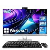 23.8" Full HD All in One PC Desktop Computer (Dec 2025 Release) - 16GB RAM, 512GB SSD, Windows 11, Intel 15th Gen Quad-Core CPU, HDMI, USB 3.0 - AIO PC with Wireless Keyboard, Mouse, 3MP Web Camera