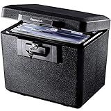 SentrySafe Black Fireproof Document Box with Key Lock, Safe Secures Files and Documents for Home or Office, 0.61 Cubic Feet, 13.6 x 15.3 x 12.1 inches, 1170