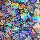 50PCS Holographic Nature Floral Aesthetic Stickers – Waterproof Vinyl Wildlife Animal & Celestial Fantasy Decals for Scrapbooking, Journaling, Laptop, Water Bottle Decoration