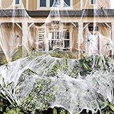 ZPISF 1400 sqft Halloween Spider Webs Decorations with 150 Extra Fake Spiders, Super Stretchy Cobwebs for Halloween Decor Indoor and Outdoor