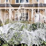 ZPISF 1400 sqft Halloween Spider Webs Decorations with 150 Extra Fake Spiders, Super Stretchy Cobwebs for Halloween Decor Indoor and Outdoor