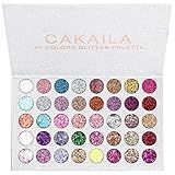 evpct CAKAILA Glitter Colorful Sparkly Eyeshadow Palette For Eye Makeup White Silver Glue Gel Face Paint , 40 Colors