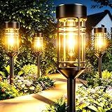 Amzarp 8 Pack Solar Garden Lights, Outdoor Bright LED Solar Pathway Lights