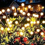 vignuto Solar Lights Outdoor Waterproof 4 Pack of 32 LEDs Garden Patio Firefly Decoration Unique Gifts Women Grandparents