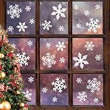 LUDILO 135Pcs Christmas Decorations Window Clings Snowflakes Window Decals