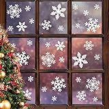 LUDILO 135Pcs Christmas Window Clings Snowflakes Window Decals Static Window Stickers for Christmas Decorations Windows Décor Ornaments Xmas Party Supplies Thanksgiving Party Décor