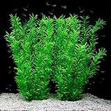 JIHAQUA Aquarium Decor Plastic Plants Extra Large 21 Inches Artificial Fish Tank Plants Tall Fish Tank Decorations (Green 2pcs)