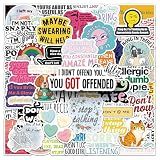 50pcs Snarky Stickers for Adults Funny Stickers Pack for Laptop Snarky Meme Sticker for Teens Water Bottle Hard Hat Phone Case Dark Humor Quote Vinyl Decals