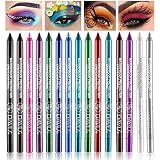 LemonSac 15PCS Colorful Eyeliner Pen Set, Eye Shadow Pencil, Pearl & Matte Metallic Glitter Eyeliner for Women, Eye & Lip Liner, Professional Eye Makeup Set