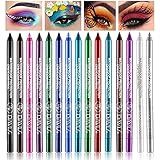 LemonSac 15PCS Colorful Eyeliner Pen Set, Eye Shadow Pencil, Pearl & Matte Metallic Glitter Eyeliner for Women, Eye & Lip Liner, Professional Eye Makeup Set