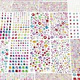 6124Pcs Gem Stickers-Self-Adhesive Face Jewelry Stickers, Acrylic Gems DIY Crafts, Sparkling Heart-Shaped Rhinestone for Kids, for Party & Holiday Supplies