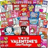 Valentine's Day Gift Care Package (50ct) Snacks Chocolates Candy Box Assortment Variety Bundle Present Kids Adults Boy Girl Guy Friend College Husband Wife Boyfriend Girlfriend Love