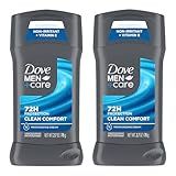 DOVE MEN + CARE Antiperspirant Deodorant Stick Clean Comfort Twin Pack 72-Hour Sweat & Odor Protection Antiperspirant for Men With 1/4 Moisturizing Cream 2.7 oz