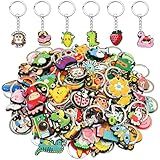 Cute Keychains Bulk 50PCS Random Different Key Chains Backpack Kawaii Keychain Charms Decor Bag Accessories Charms Funny Keychains for Backpacks Keyring for Classroom Prizes Students Incentives
