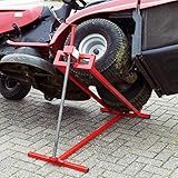 Rpuzonier Ride on Lawn Mower Jack Lift, 800 Lbs Capacity Lawn Tractor Lifter Telescopic Maintenance Jack for Lawn Mowers and Garden Tractors, Lawn Tractor + 45°Tilt Adjustable (Red)