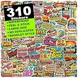 310Pcs Motivational Inspirational Quote Stickers - Encouraging Positive Affirmation for Teens Adults Students Teacher Employees, Vintage Retro Style Vinyl Decals for Scrapbook Laptops Water Bottles